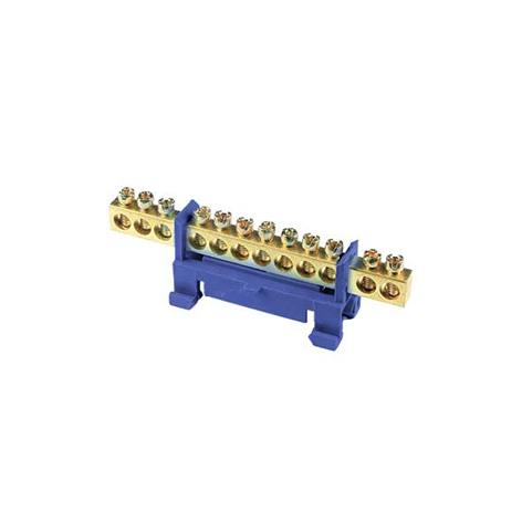 12-WAY PRE-ASSEMBLED DIN MOUNT NEUTRAL BAR BLUE