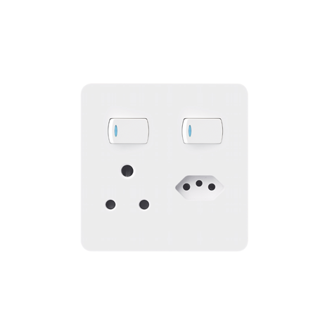 16A + 1 EURO SWITCHED SOCKET OUTLET 4X4 WITH WHITE COVER PLATE