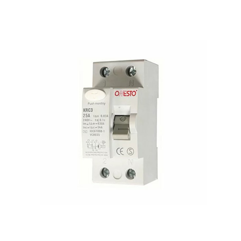 63A 1P+N AC DIN ONESTO EARTH LEAKAGE RELAY N/O