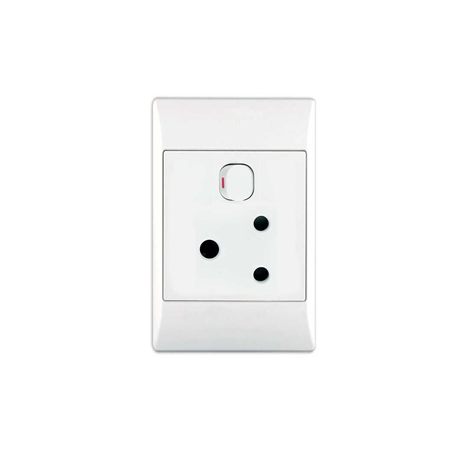 16A SWITCHED SOCKET OUTLET 2X4 WITH WHITE COVER PLATE