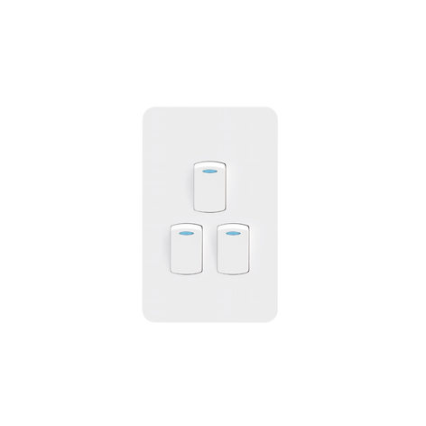 3 LEVER 1-WAY SWITCH 2X4 C/W WHITE COVER PLATE