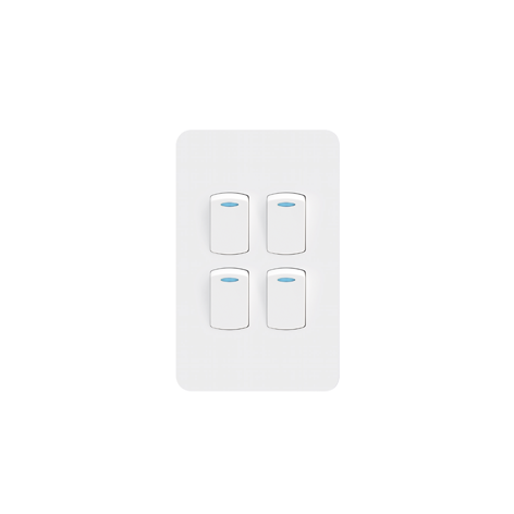 4 LEVER 1-WAY SWITCH 2X4 C/W WHITE COVER PLATE