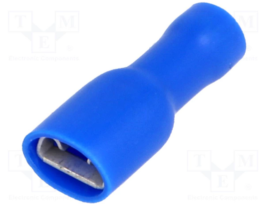 2.5MM BLUE INS LUG 6.3MM FEMALE/100