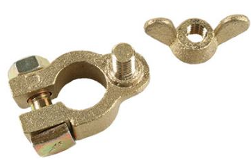 MARINE WINGNUT BATTERY TERMINAL BRASS /2 (P+N)